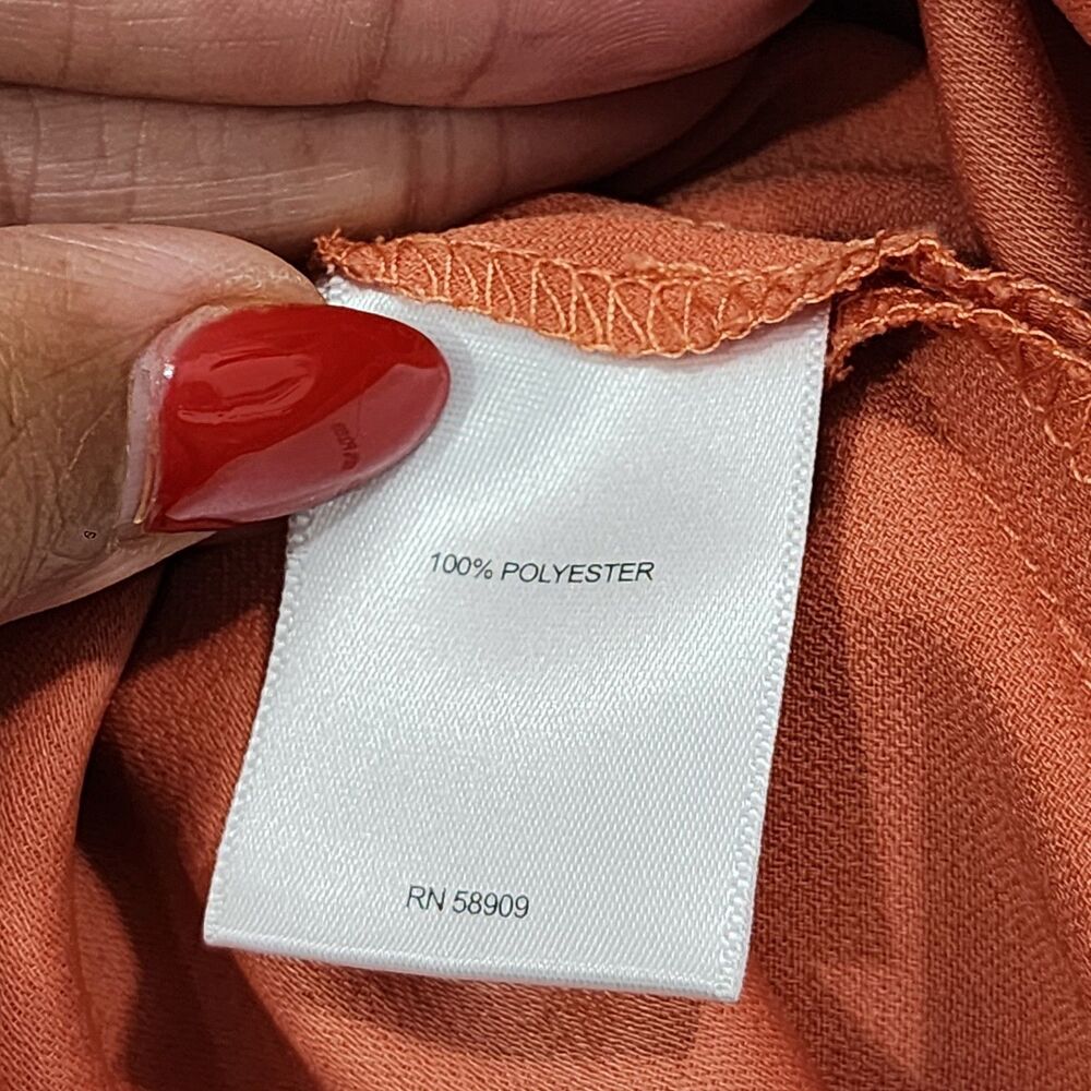 A Loves A Dillard's Long Pull-on Satin Maxi Skirt Rust Orange A-line Womens XS - Picture 11 of 16